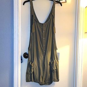 Army green short romper